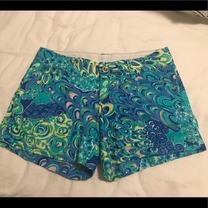 Lilly Pulitzer Lagoon Blue Green Callahan Shorts